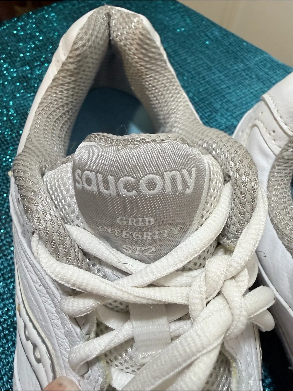 Saucony All-White Leather Athletic Sneakers